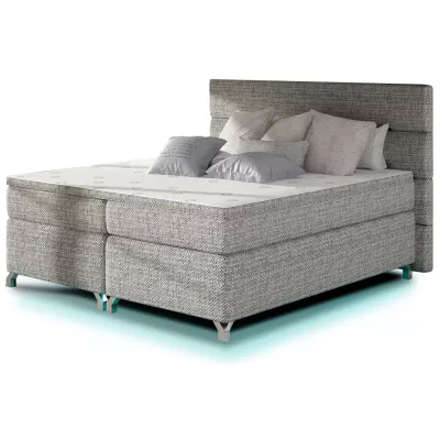 Doppelbett mit Beleuchtung 160x200 ESTORIA - grau