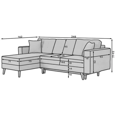 Ecksofa SASHA - Esche