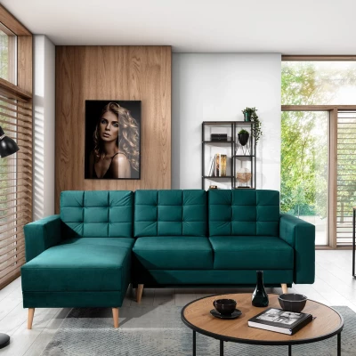 Ecksofa SASHA - Dunkelgrün
