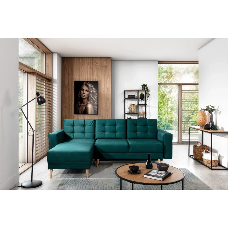 Ecksofa SASHA - Dunkelgrün