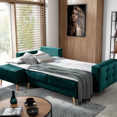 Ecksofa SASHA - Dunkelgrün