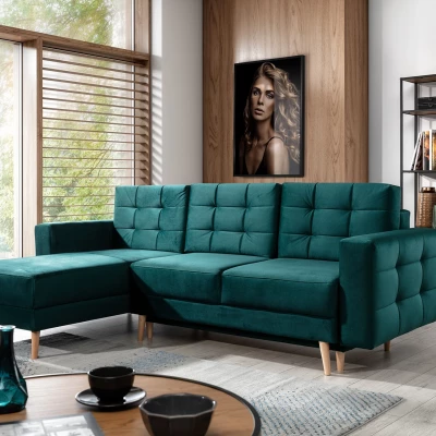 Ecksofa SASHA - Dunkelgrün