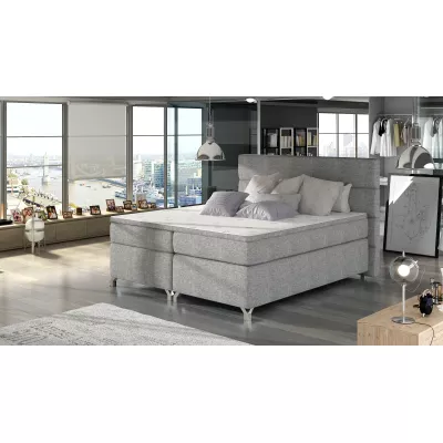 Kontinentales Bett mit Stauraum ESTORIA 180x200 - hellgrau