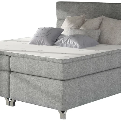 Kontinentales Bett mit Stauraum ESTORIA 180x200 - hellgrau