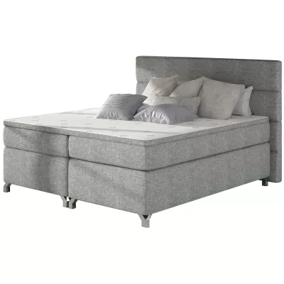 Kontinentales Bett mit Stauraum ESTORIA 180x200 - hellgrau