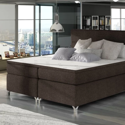 Kontinentales Bett mit Stauraum ESTORIA 180x200 - braun