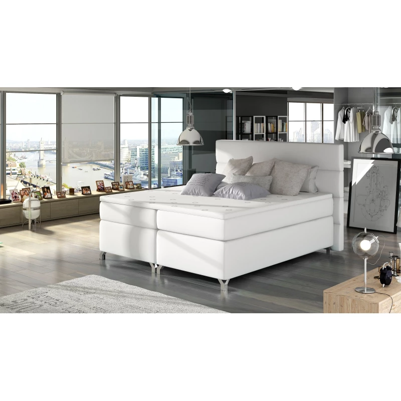 Kontinentales Bett mit Stauraum ESTORIA 180x200 - weiß