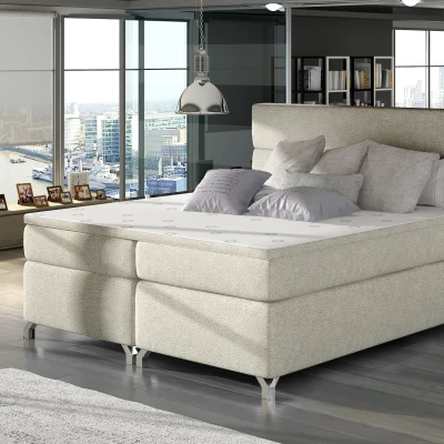 Kontinentales Bett mit Stauraum ESTORIA 180x200 - beige