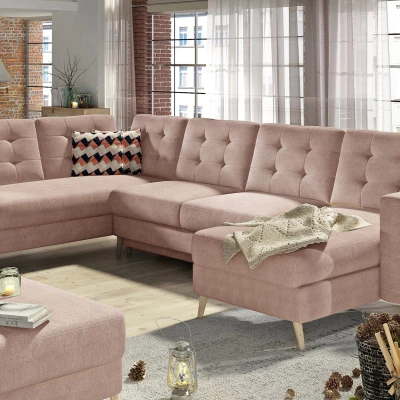 U-förmiges Sofa SASHA – Antikrosa