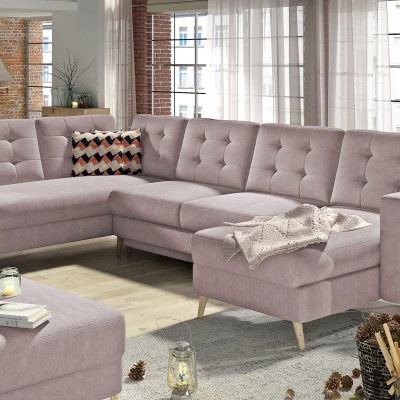U-förmiges Sofa SASHA – Hellrosa