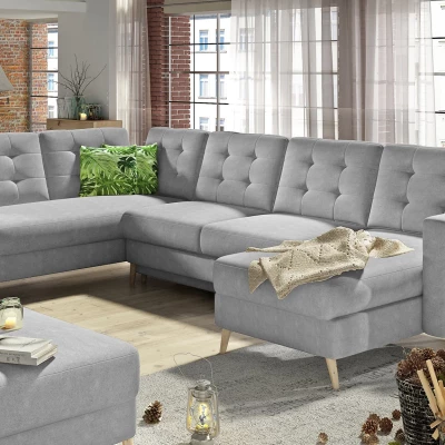 U-förmiges Sofa SASHA – hellgrau