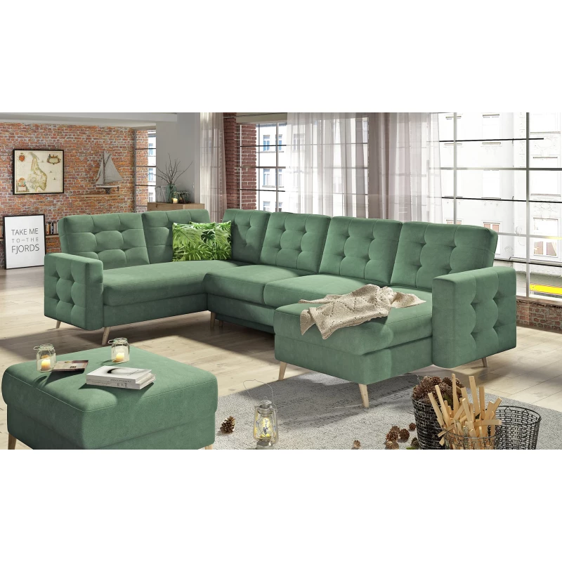 U-förmiges Sofa SASHA - hellgrün