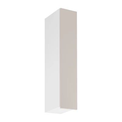 Hoher Küchenoberschrank SALERNO – 20 cm breit, weiß/beige, rechts ausgeführt