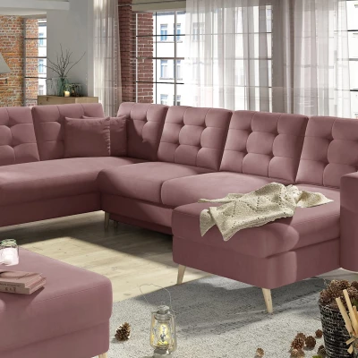 U-förmiges Sofa SASHA – Dunkelrosa