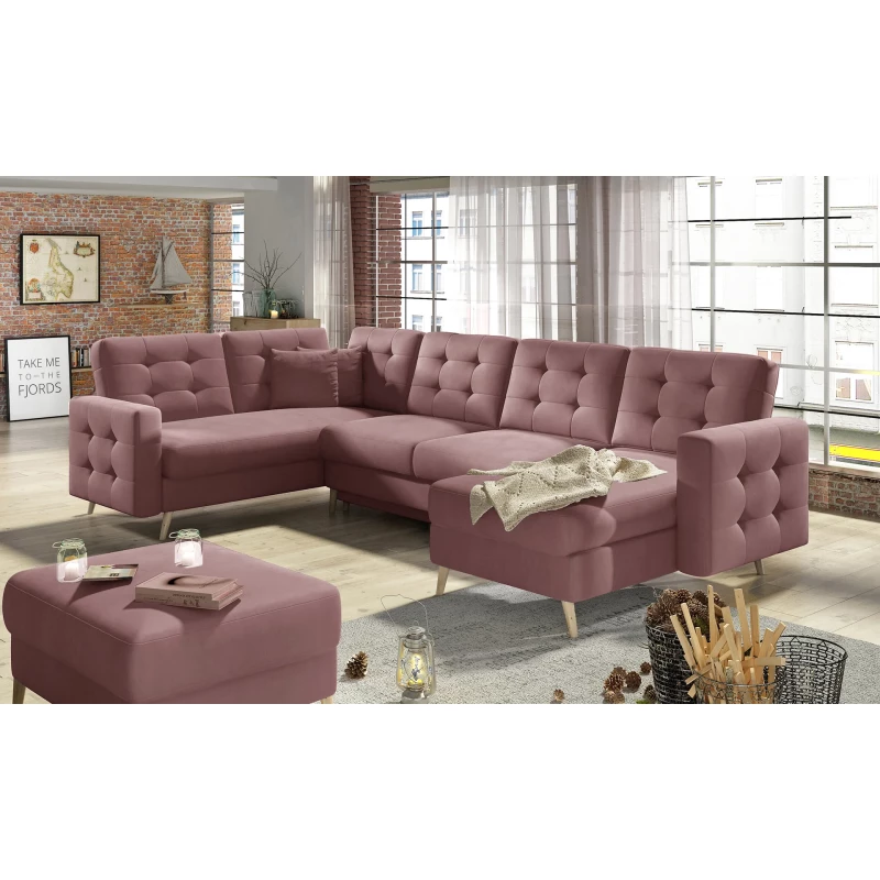 U-förmiges Sofa SASHA – Dunkelrosa