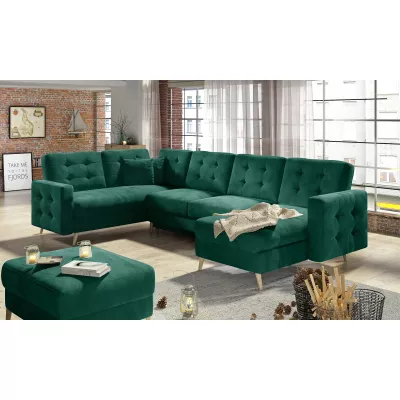 U-förmiges Sofa SASHA – dunkelgrün
