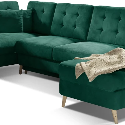 U-förmiges Sofa SASHA – dunkelgrün