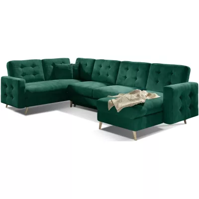 U-förmiges Sofa SASHA – dunkelgrün