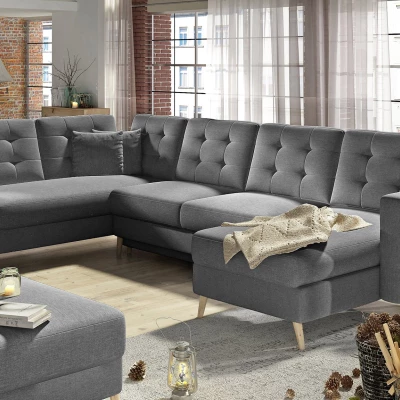 U-förmiges Sofa SASHA – Dunkelgrau