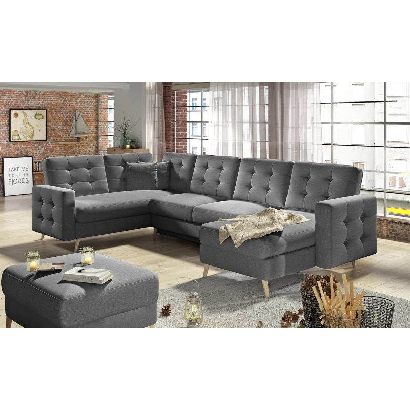 U-förmiges Sofa SASHA – Dunkelgrau