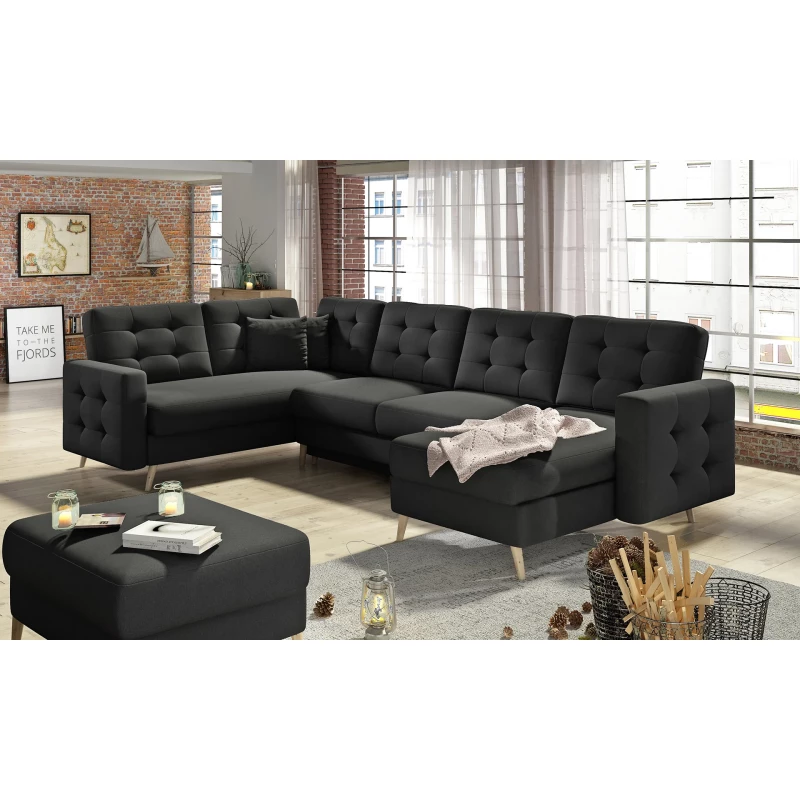 U-förmiges Sofa SASHA - schwarz