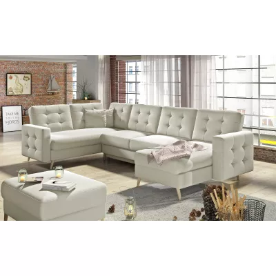 U-förmiges Sofa SASHA – beiges Öko-Leder