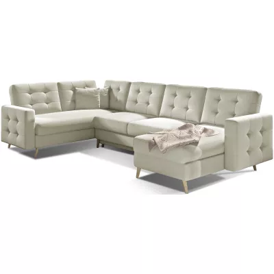 U-förmiges Sofa SASHA – beiges Öko-Leder