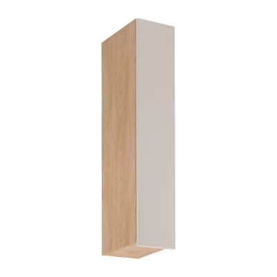 Hoher Küchenoberschrank SALERNO – Breite 20 cm, Eiche/Beige, Echtholz-Finish