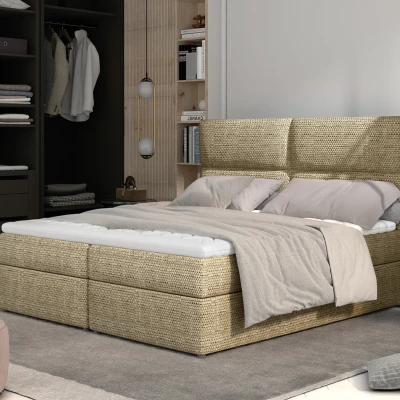 Boxspringbett 140x200 ARLUNE - hellbraun