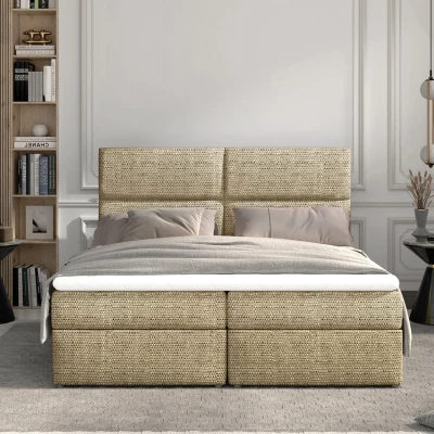 Boxspringbett 140x200 ARLUNE - hellbraun