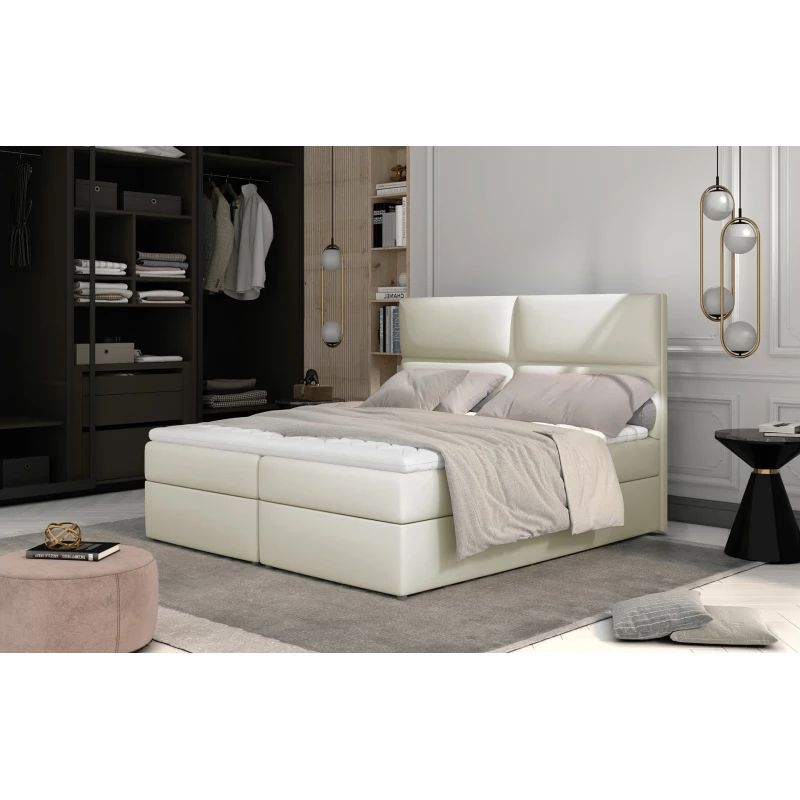 Boxspringbett 140x200 ARLUNE - Hellbeige