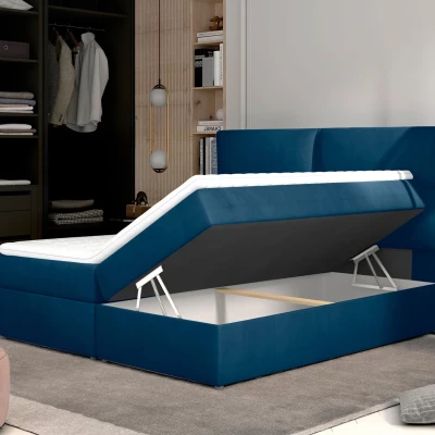 Boxspringbett 140x200 ARLUNE - Dunkelblau