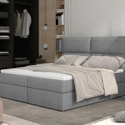 Boxspringbett 140x200 ARLUNE - hellgrau
