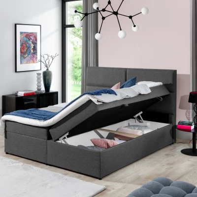 Boxspringbett 140x200 ARLUNE - hellgrau