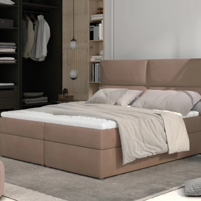 Kontinentales Bett mit Stauraum 140x200 ARLUNE - braun