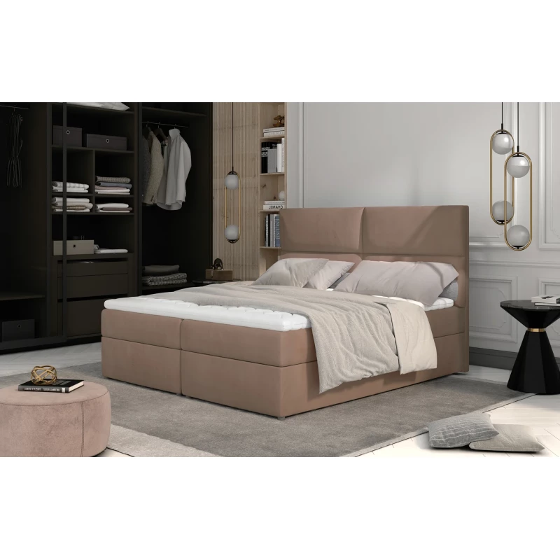 Kontinentales Bett mit Stauraum 140x200 ARLUNE - braun