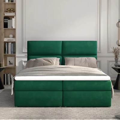 Kontinentales Bett mit Stauraum 140x200 ARLUNE - grün
