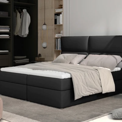 Kontinentales Bett mit Stauraum 180x200 ARLUNE - schwarz 1