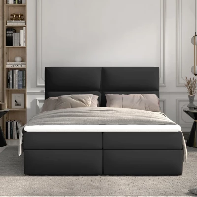 Kontinentales Bett mit Stauraum 180x200 ARLUNE - schwarz 1