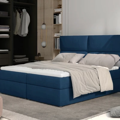 Kontinentales Bett mit Stauraum 180x200 ARLUNE - Dunkelblau