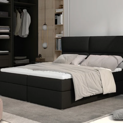 Kontinentales Bett mit Stauraum 180x200 ARLUNE - schwarz 2