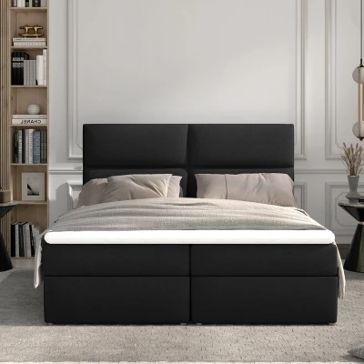 Kontinentales Bett mit Stauraum 180x200 ARLUNE - schwarz 2