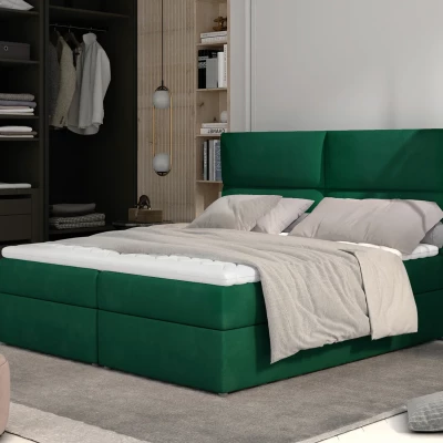 Kontinentales Bett mit Stauraum 180x200 ARLUNE - grün