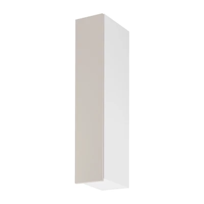 Hoher Küchenoberschrank SALERNO – Breite 20 cm, weiß/beige, linke Ausführung