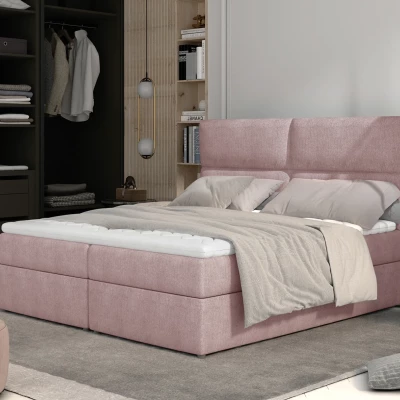 Kontinentales Bett mit Stauraum 180x200 ARLUNE - rosa