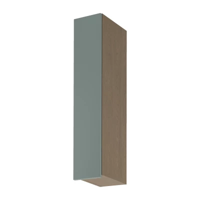 Hoher Küchenoberschrank SALERNO – Breite 20 cm, Baltic Storm/Grün, linke Ausführung