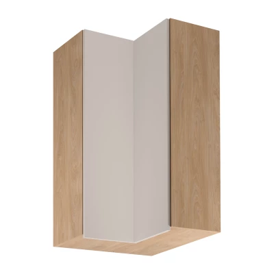 Hoher Eckschrank SALERNO - 60x60 cm, Eiche/Beige