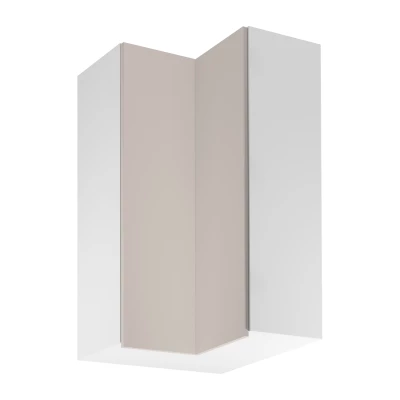Hoher Eck-Oberschrank SALERNO - 60x60 cm, weiß/beige