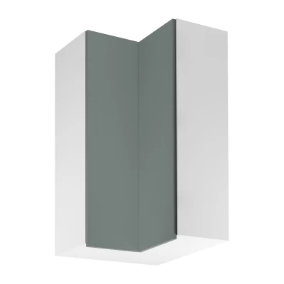 Hoher Eckschrank SALERNO - 60x60 cm, weiß/grün