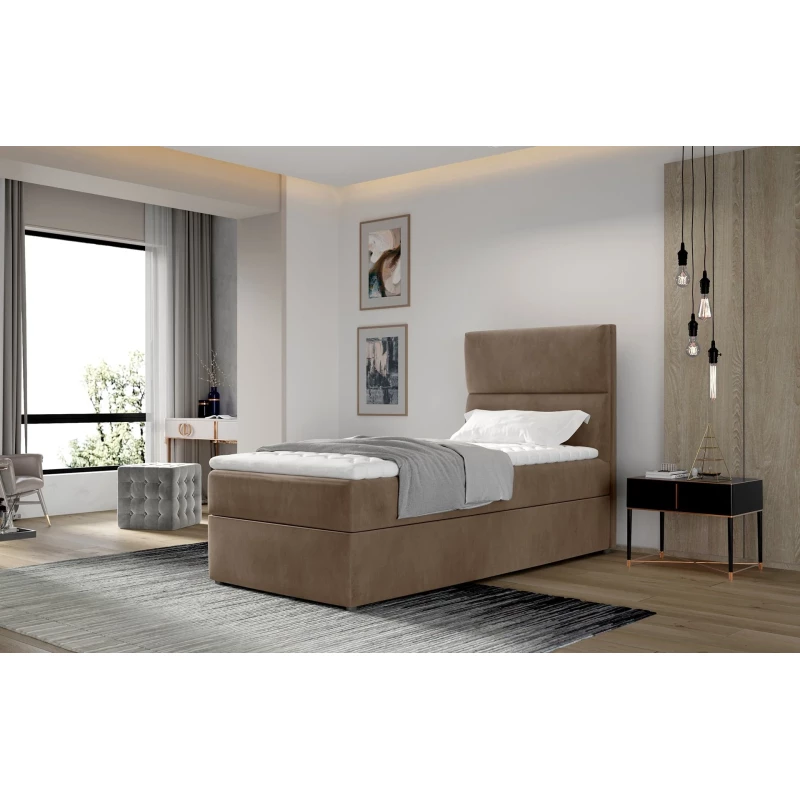 Einzelbett (90x200 cm) OAKENLY - hellbraun